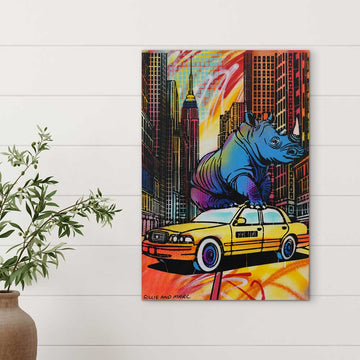 Rhino Freedom in New York (Original Painting)