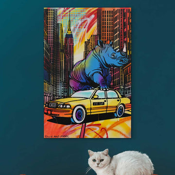 Rhino Freedom in New York (Original Painting)
