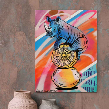Rhino Love Lemons (Original Painting)