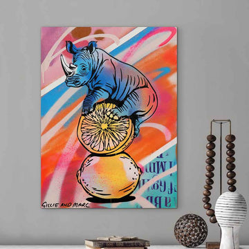 Rhino Love Lemons (Original Painting)