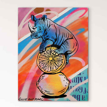 Rhino Love Lemons (Original Painting)