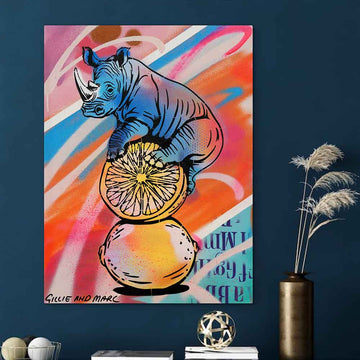 Rhino Love Lemons (Original Painting)
