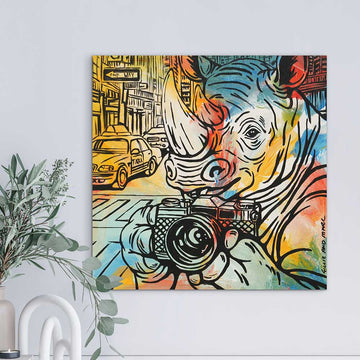 Rhino Photo Lover (Original Painting)