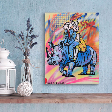 Rhino Riders (Original Painting)