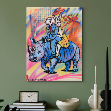 Rhino Riders (Original Painting)