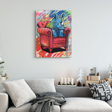 Rhino Takes a Seat (Original Painting)