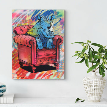 Rhino Takes a Seat (Original Painting)