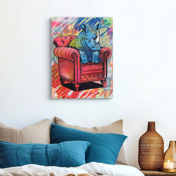 Rhino Takes a Seat (Original Painting)