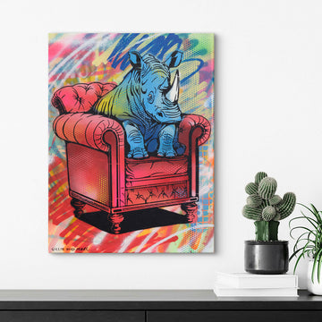 Rhino Takes a Seat (Original Painting)