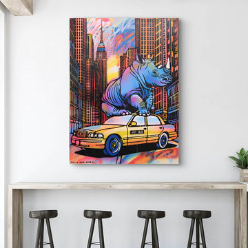 Rhino Was There for the Ride (Original Painting)