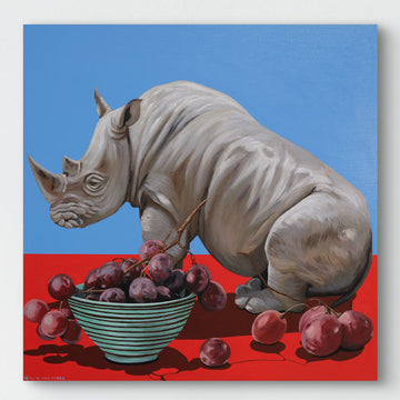 Rhino and Grapes (Original Painting)