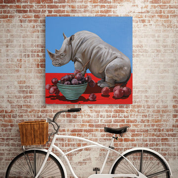 Rhino and Grapes (Original Painting)