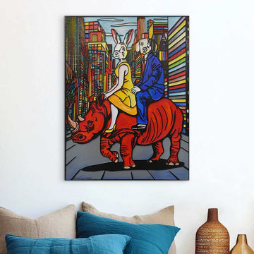 Rhino in the City (Original Painting)