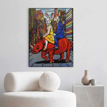 Rhino in the City (Original Painting)