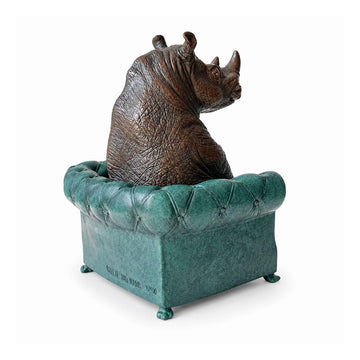 Rhino Sat with Hope (Bronze Sculpture, Small)