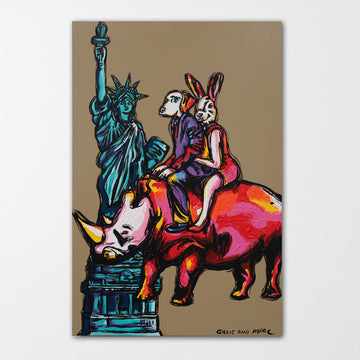 Rhino Journey in NYC (Original Painting)