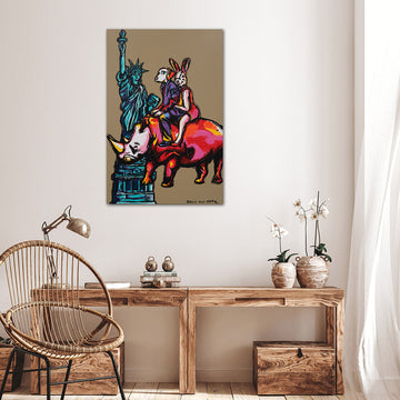 Rhino Journey in NYC (Original Painting)