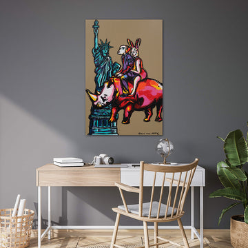 Rhino Journey in NYC (Original Painting)