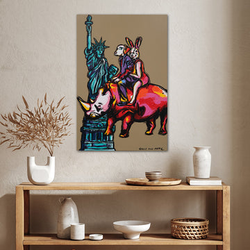 Rhino Journey in NYC (Original Painting)