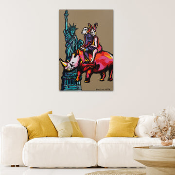 Rhino Journey in NYC (Original Painting)