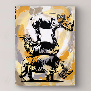 Rhinos Forever and Ever (Original Painting)