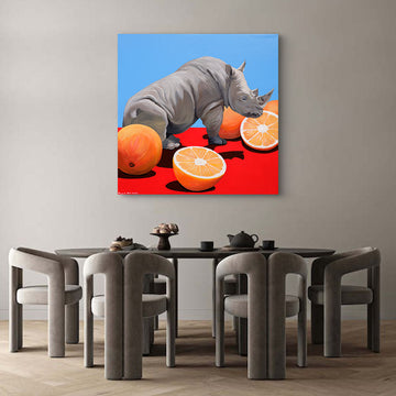 Rhinos Love Oranges (Original Painting)