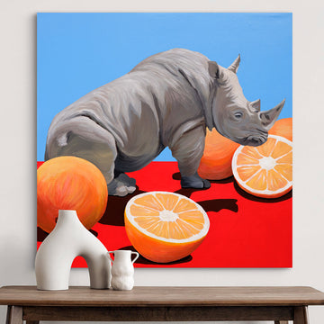 Rhinos Love Oranges (Original Painting)