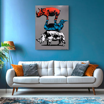 Rhinos Rule The World (Original Painting)