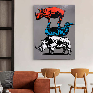Rhinos Rule The World (Original Painting)