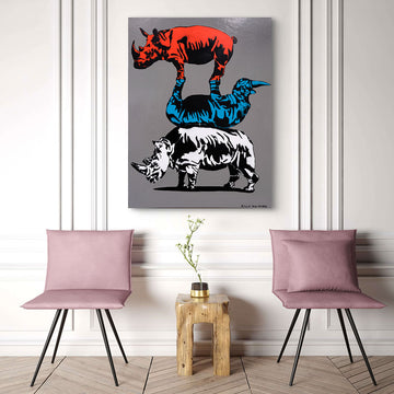 Rhinos Rule The World (Original Painting)