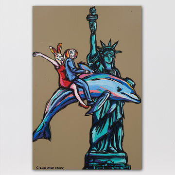 Riding High in NYC (Original Painting)