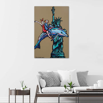 Riding High in NYC (Original Painting)