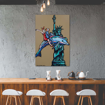 Riding High in NYC (Original Painting)