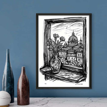 Rome Through the Window (Giclee Canvas Print)
