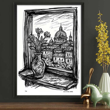 Rome Through the Window (Giclee Canvas Print)