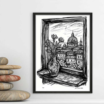 Rome Through the Window (Giclee Canvas Print)