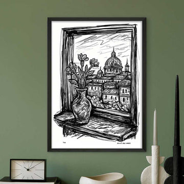Rome Through the Window (Giclee Canvas Print)