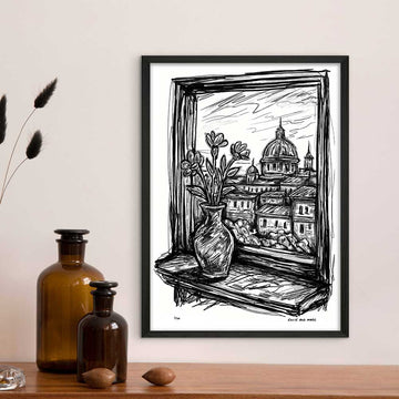 Rome Through the Window (Giclee Canvas Print)