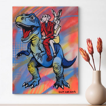 Run in the Sun with T-Rex (Original Painting)