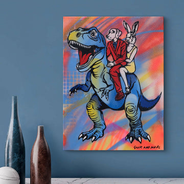 Run in the Sun with T-Rex (Original Painting)