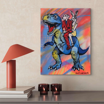 Run in the Sun with T-Rex (Original Painting)