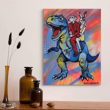 Run in the Sun with T-Rex (Original Painting)