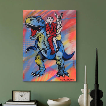 Run in the Sun with T-Rex (Original Painting)