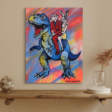 Run in the Sun with T-Rex (Original Painting)