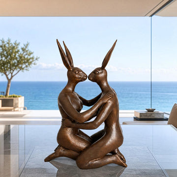 She Was in Love with Her Better Self Every Day (Bronze Sculpture, Miniature Collection)