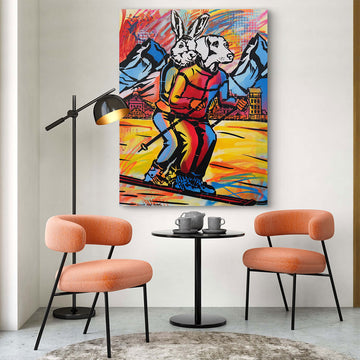 Ski Heaven on Steep Slopes (Original Painting)