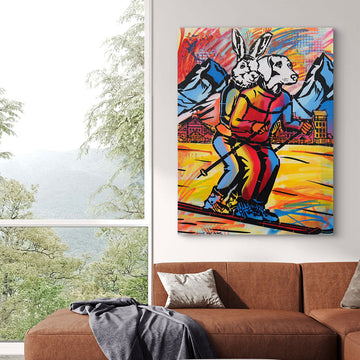 Ski Heaven on Steep Slopes (Original Painting)