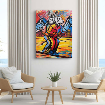 Ski Heaven on Steep Slopes (Original Painting)