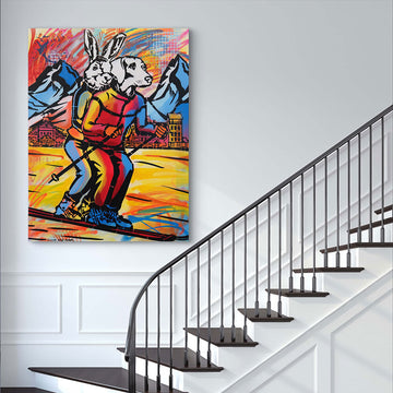 Ski Heaven on Steep Slopes (Original Painting)