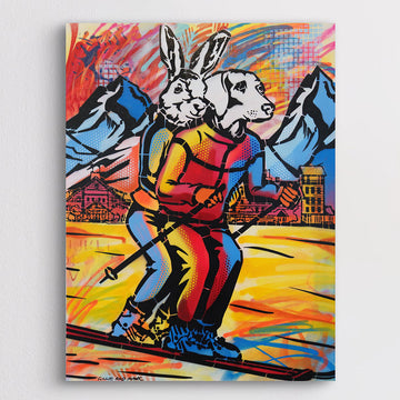 Ski Heaven on Steep Slopes (Original Painting)